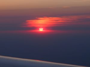 Coucher de soleil vu de l'avion