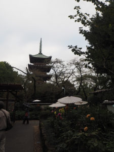Pagode du parc Ueno vue du jardin des dahlias