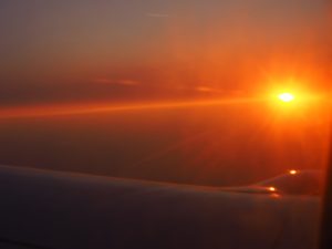 Coucher de soleil vu de l'avion