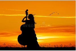 Le violoncelle au soleil levant