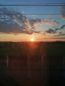 Lever de soleil en direct du train