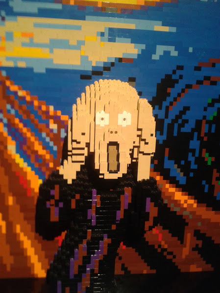 Représentation du cri de Munch en Lego