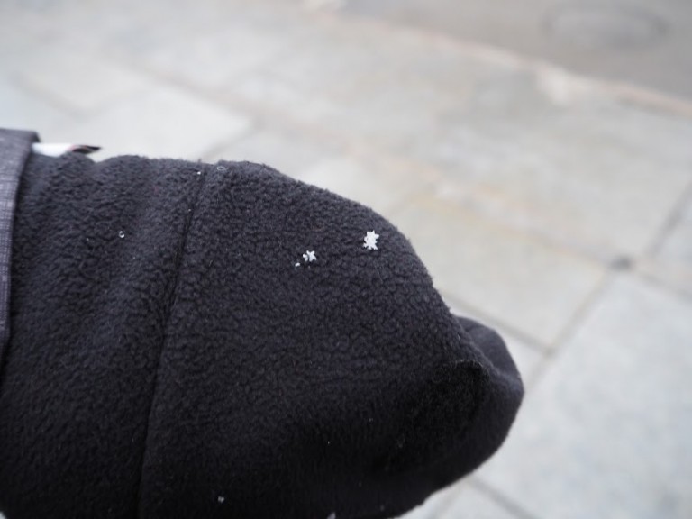 Un flocon de neige sur mon gant