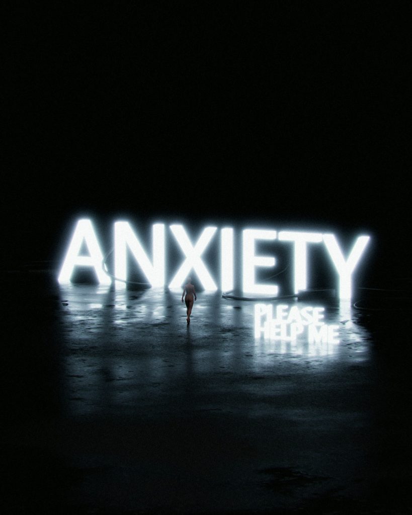 Néon "Anxiety, please help me"